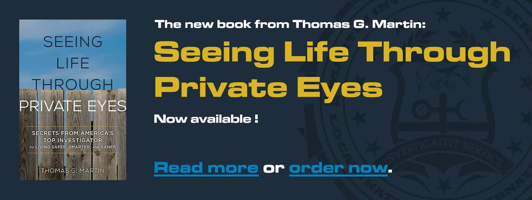 Seeing Life Through Private Eyes: The new book by Thomas G. Martin, is not available. Read more or order now.